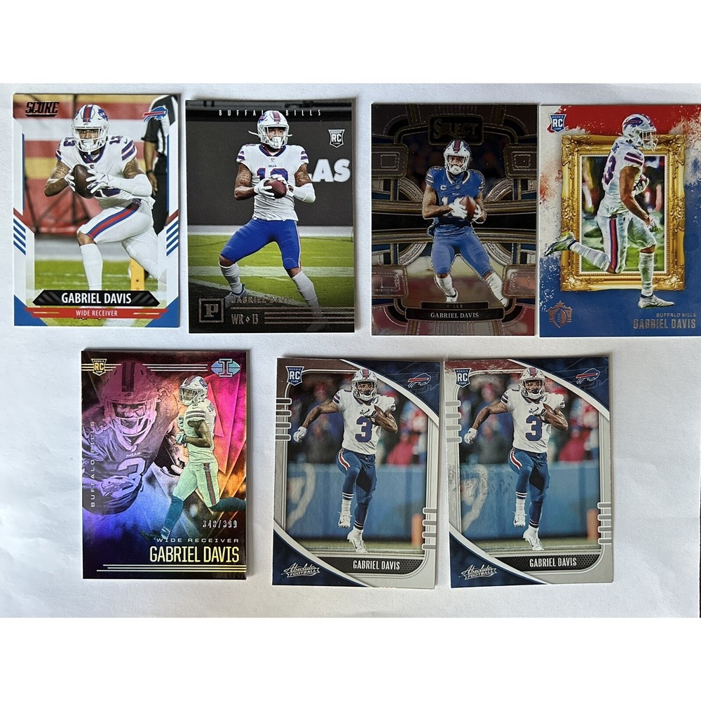Panini Lot of 7 Buffalo Bills Gabriel Davis Football Trading Cards (X8)